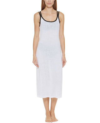DKNY Women's Double Strap Dress Cover Up Swimsuit -White Size Medium