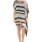 DKNY Women's Asymmetrical Chiffon Kaftan Swim Cover-Up  Swimsuit Blue Size SM