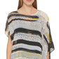 DKNY Women's Asymmetrical Chiffon Kaftan Swim Cover-Up  Swimsuit Blue Size SM