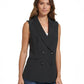 DKNY Women's Sleeveless Double Breasted Vest Black Size 6