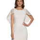 DKNY Women's Solid Capelet Dress White Size 16