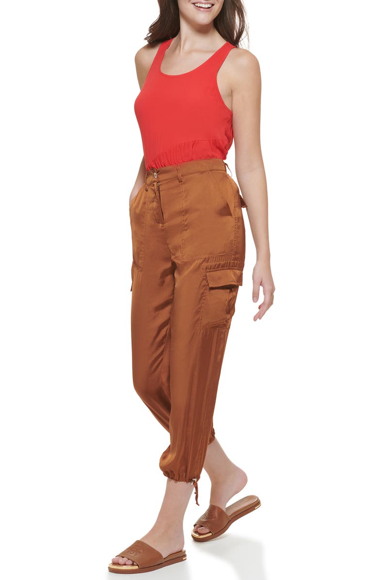 DKNY Women's Crop Cargo Pants Brown Size 14