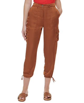 DKNY Women's Crop Cargo Pants Brown Size 14