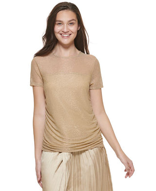 DKNY Women's Mesh Top Yellow Size Large