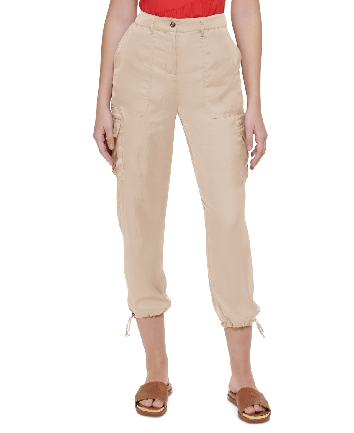 DKNY Women's Crop Cargo Pants Brown Size 6