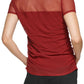 DKNY Women's Sheer Yoke Mesh Top Purple