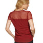 DKNY Women's Sheer Yoke Mesh Top Purple