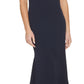 DKNY Women's V Neck Mermaid Gown Blue Size 14