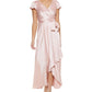 DKNY Women's Satin Faux Wrap Gown Pink Size 4