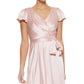 DKNY Women's Satin Faux Wrap Gown Pink Size 4