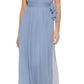 DKNY Women's Embellished Halter Gown Blue Size 4