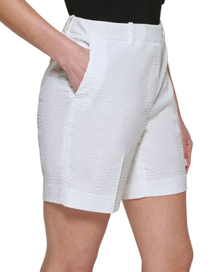 DKNY Women's Seersucker Shorts White Size 10