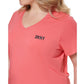 DKNY Women's Logo Tee Red Size 1X