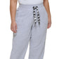 DKNY Women's Logo Drawstring Joggers Gray Size 2X