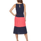 DKNY Women's Colorblocked Midi Dress Blue Size 14