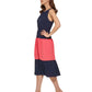 DKNY Women's Colorblocked Midi Dress Blue Size 14