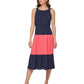 DKNY Women's Colorblocked Midi Dress Blue Size 14