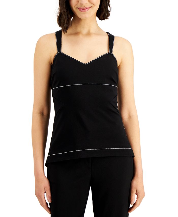 Donna Karan Women's Luxe Stitch Sleeveless Top Black