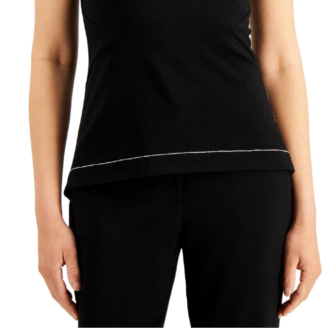 Donna Karan Women's Luxe Stitch Sleeveless Top Black