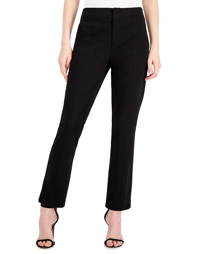 DKNY Women's Luxe Straight Leg Trousers Black Size 2