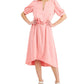 Donna Karan Women's High Low Satin Dress Pink Size 10