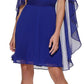 DKNY Women's Chiffon Cape Back Dress Blue Size 14