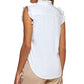 DKNY Women's Ruffled Blouse White Size Large