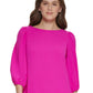 DKNY Women's Ruffled Hem Elbow Sleeve Dress Purple Size 14