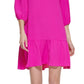 DKNY Women's Ruffled Hem Elbow Sleeve Dress Purple Size 14