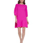 DKNY Women's Ruffled Hem Elbow Sleeve Dress Purple Size 14