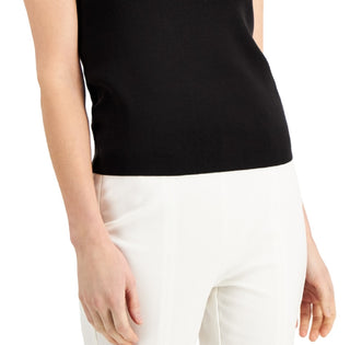 DKNY Women's Square Neck Sweater Tank Black Size X-Large