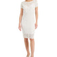 Donna Karan Women's Crochet Midi Sheath Dress White Size Small