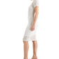 Donna Karan Women's Crochet Midi Sheath Dress White Size Small