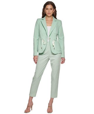 DKNY Women's High Waisted Flat Front Pants Green Size 16