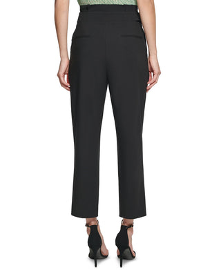DKNY Women's Two Button Tab Ankle Pants Black Size 12