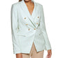 DKNY Women's Windowpane Double Breasted Blazer Green Size 14