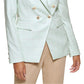 DKNY Women's Windowpane Double Breasted Blazer Green Size 14