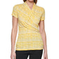 DKNY Women's Printed Wrap Top Yellow Size Large