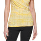 DKNY Women's Printed Wrap Top Yellow Size Large