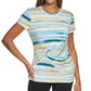 DKNY Women's Striped Side Knot Top Green Size Medium