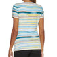 DKNY Women's Striped Side Knot Top Green Size Medium