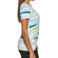 DKNY Women's Striped Side Knot Top Green Size Medium