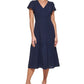 DKNY Women's Tiered Midi Dress Blue Size 8