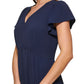 DKNY Women's Tiered Midi Dress Blue Size 8