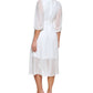 DKNY Women's Clip Dot Faux Wrap Midi Dress White Size 6
