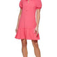 DKNY Women's Puff Sleeve Drop Waist Dress Red Size 10