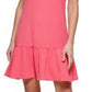 DKNY Women's Puff Sleeve Drop Waist Dress Red Size 10