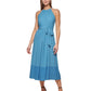 DKNY Women's Halter Border Print Midi Dress Blue Size 14