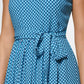 DKNY Women's Halter Border Print Midi Dress Blue Size 12