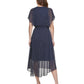 DKNY Women's Dotted Smocked Waist Dress Blue Size 6